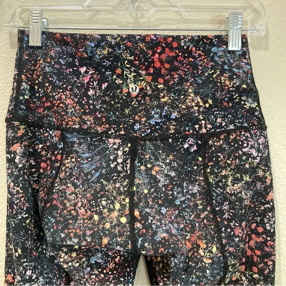 LULULEMON Wunder Under Crop II Legging 6 Flowerescent Multi Scallop Luxtreme